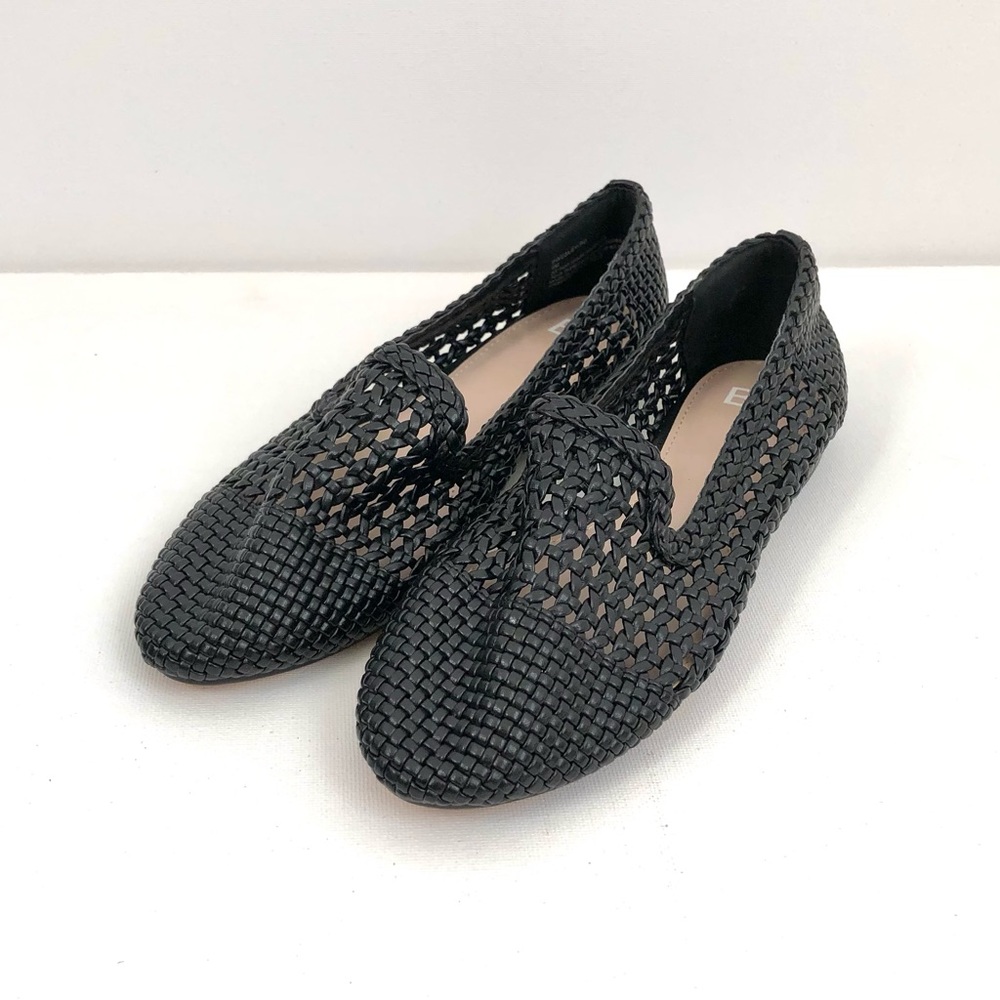 bp Black Woven Slip-On Loafers